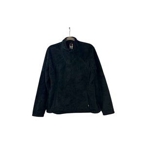 The North Face Women's Size XL 1/4 Zip Pullover Jacket Black Sherpa Fleece